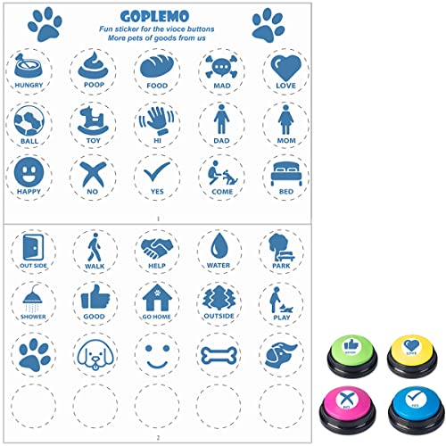 Goplemo Dog Buttons Stickers