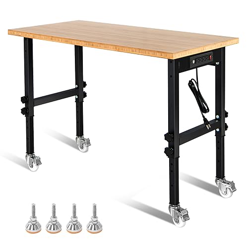 Goplus Work Bench with Power Outlet