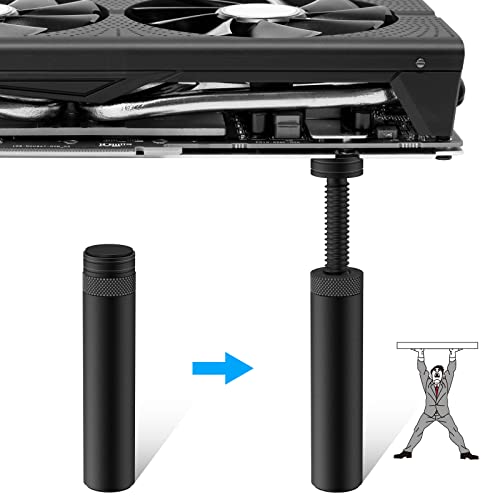 Graphics Card GPU Support Bracket - Universal Adjustable Height Video Card Anti Sag Brace Holder with Magnets and Non-Slip Rubber, Computer Vertical GPU Mount Supports 4.72 inches Height (Matte Black)