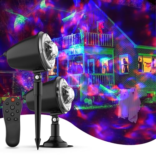 Halloween Lights Projector with Water Wave Aurora Effect