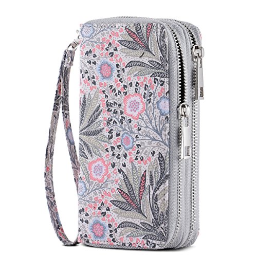 HAWEE Cellphone Wallet with Pink Fissidens Flower Design