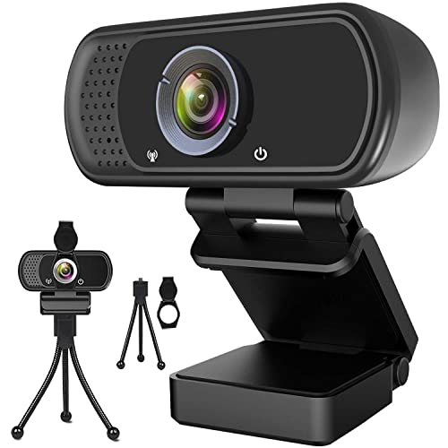 HD Webcam with Microphone and Privacy Shutter