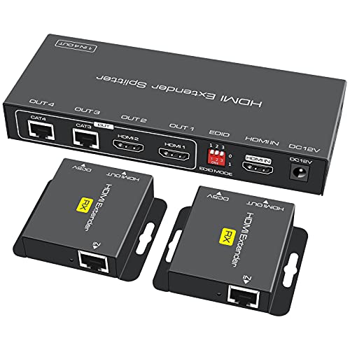 HDMI Extender Splitter - HD1080P@60Hz - Cat5e/6 Ethernet Adapter