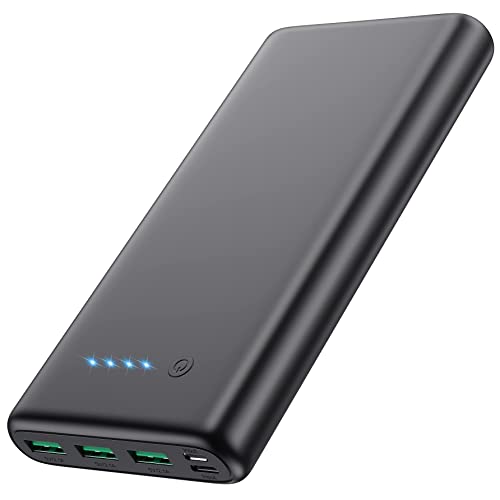 High-capacity Portable Charger with Dual Inputs and 3 USB Outputs