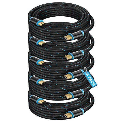High-Speed HDMI Cable 4K Ultra HD 15 Feet (5 Pack)