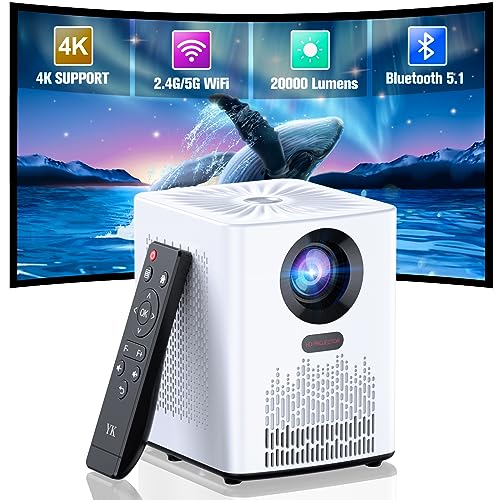 Hivvtui S8 4K HD WiFi Projector with Bluetooth and Screen Mirroring