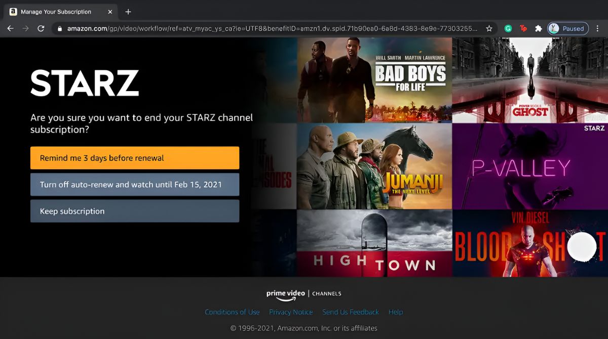 How To Cancel STARZ On Amazon Prime