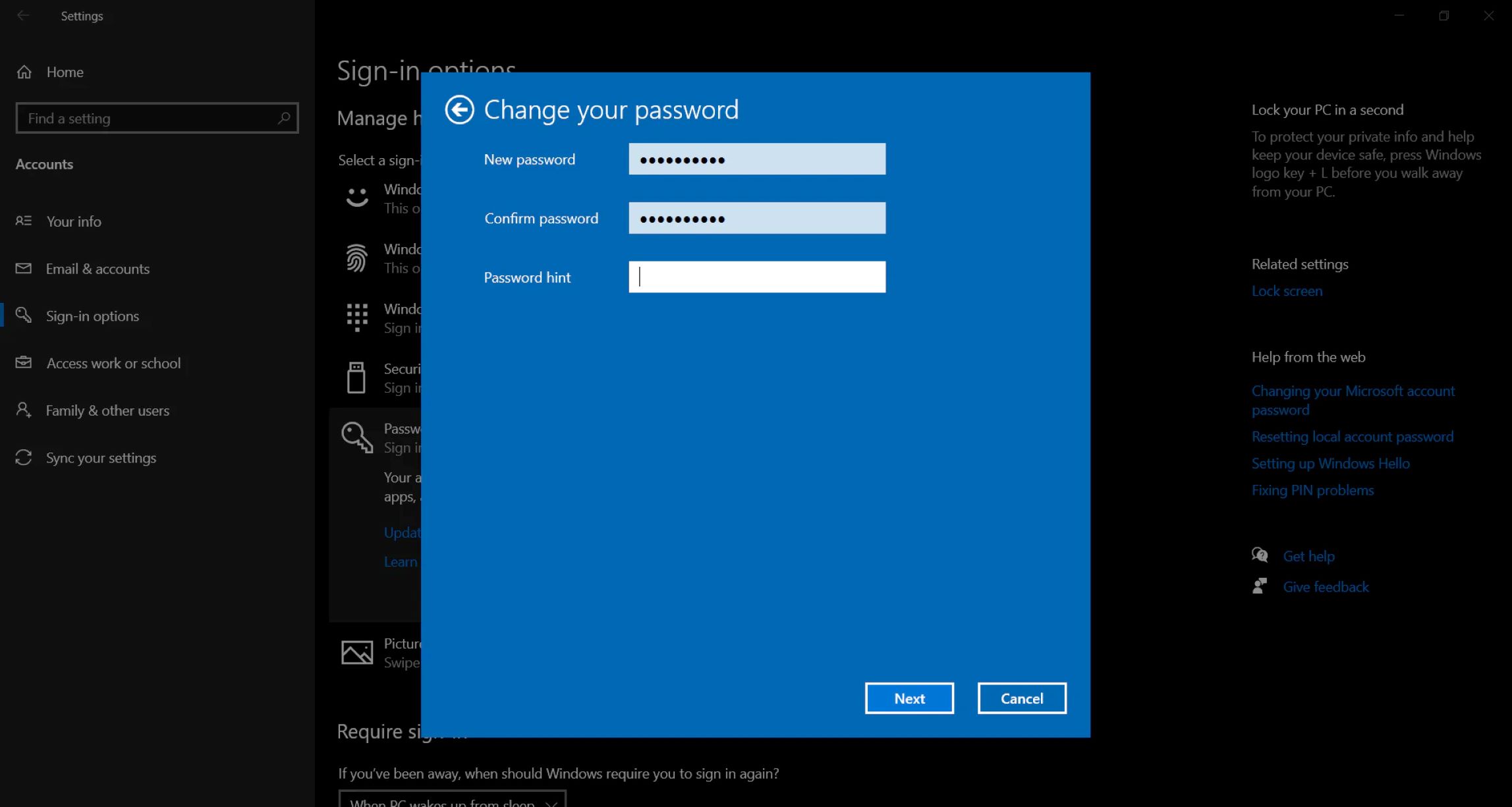 How To Change Password On Windows 10
