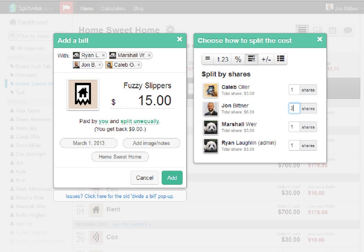 Splitwise on X: @travelsandbooks Start adding a bill as you