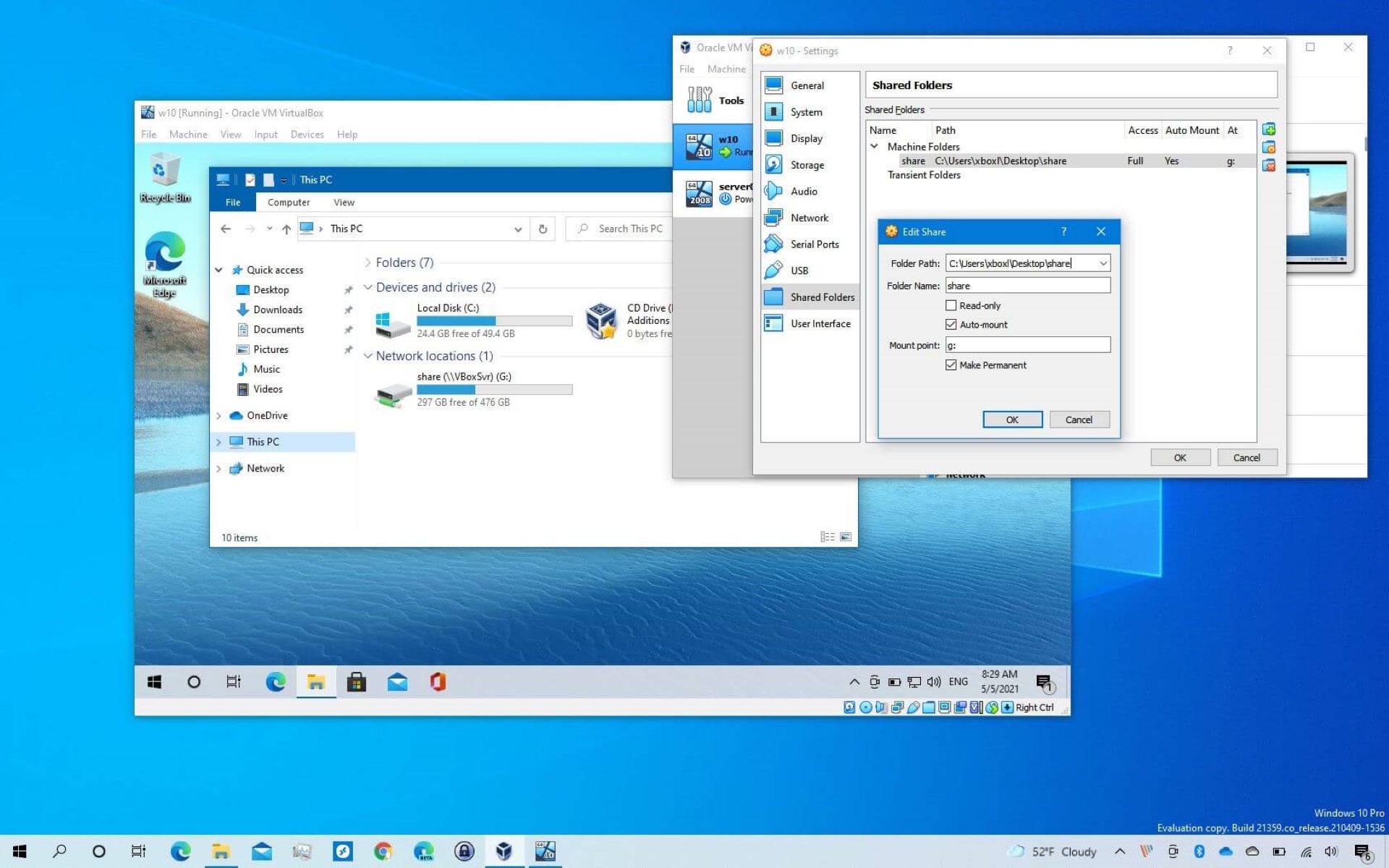 How To Share Folder With Virtual Machine