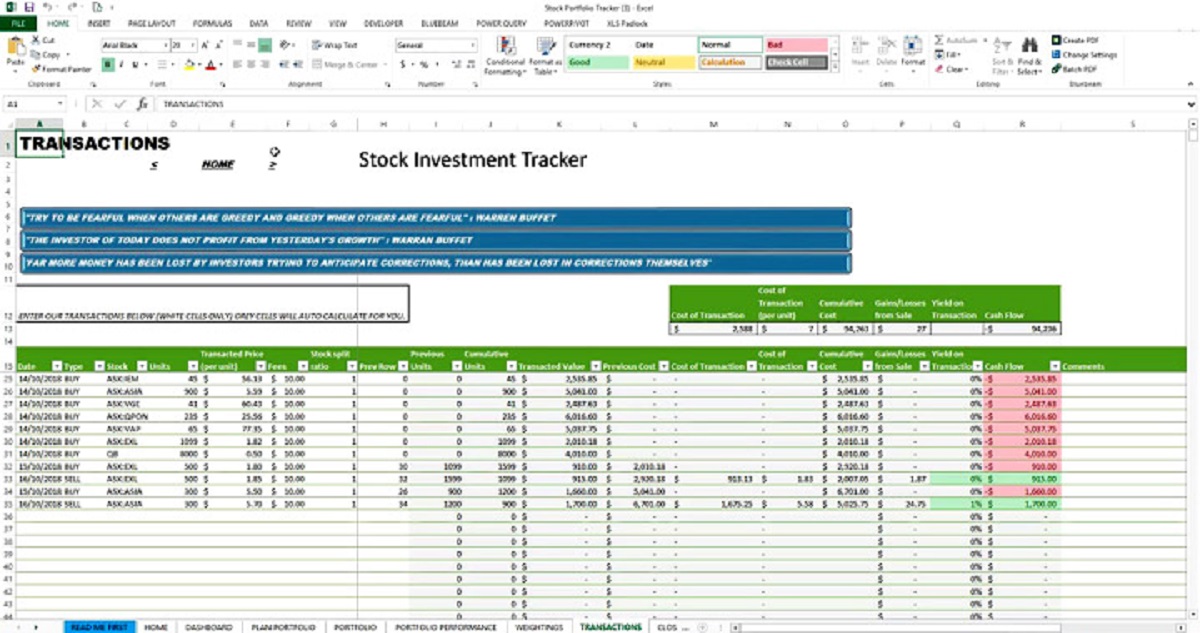 How To Track Investments In Excel