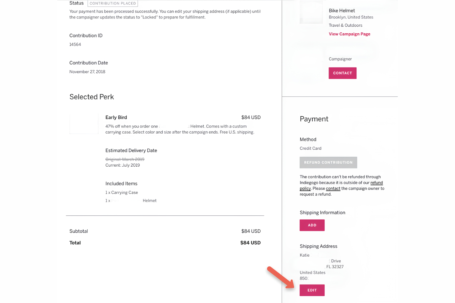 How To Update Your Shipping Address On Indiegogo