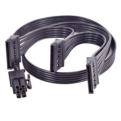 Huasheng Suda PCI-E 6 Pin to 3 SATA SSD Power Supply Cable
