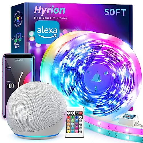 Hyrion WiFi LED Light Strips with Music Sync and Voice Control