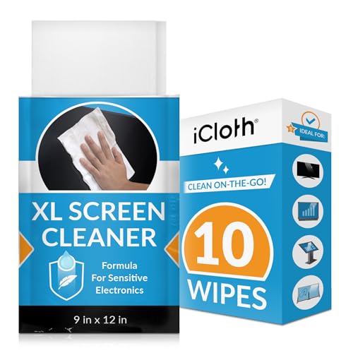 iCloth LCD Screen Cleaner – Streak-Free All-in-One TV Screen Cleaning Wipes