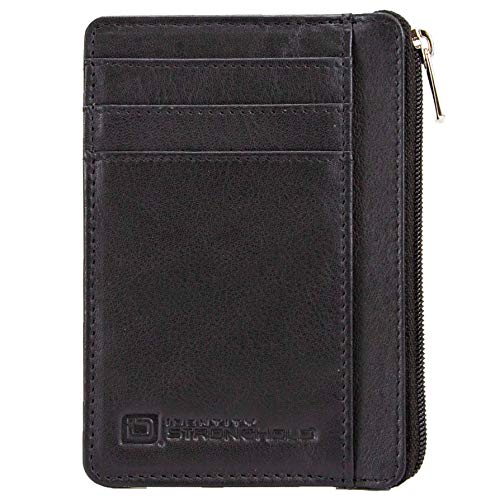 ID STRONGHOLD RFID Wallet Mini Slim Wallet Genuine Leather