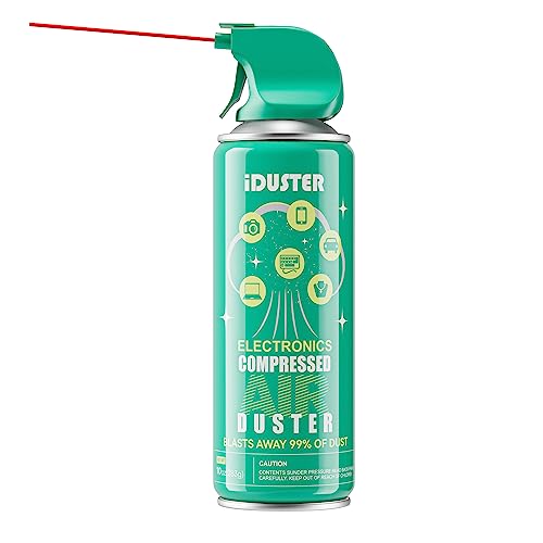iDuster Disposable Compressed Air Duster, Computer Cleaner, Keyboard Cleaner, 1 Can