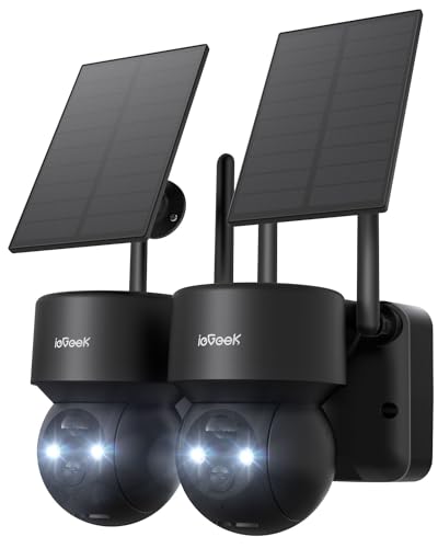 ieGeek Outdoor Security Cameras - 2 Pack 2K WiFi Solar Camera System