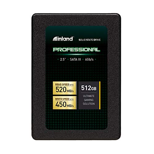 INLAND Professional 512GB SSD 3D TLC NAND SATA III 6Gb/s 2.5" 7mm Internal Solid State Drive (512GB)