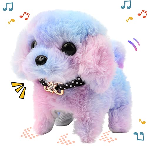 Interactive Rainbow Dog Stuffed Animal Toy
