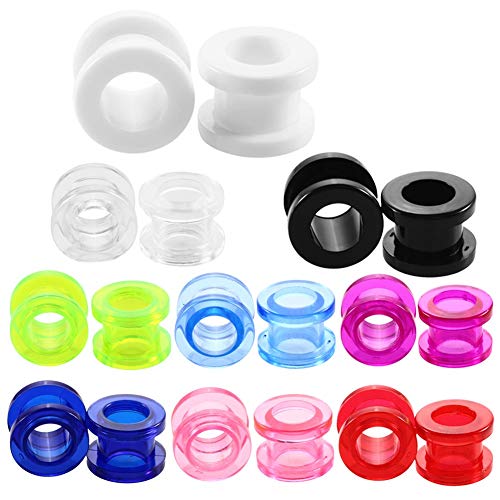 IPINK-9 Pairs UV Acrylic Ear Plugs Tunnels