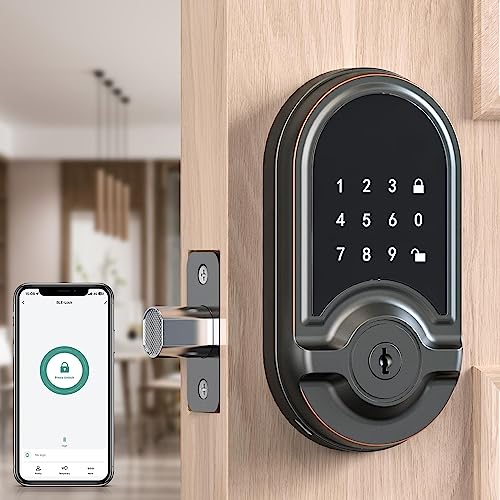 IRONZON Keyless Entry Door Lock, Smart Door Locks for Front Door with App Control, Electronic Digital Lock with Keypads, Smart Deadbolt, Auto Lock, Easy Installation F151