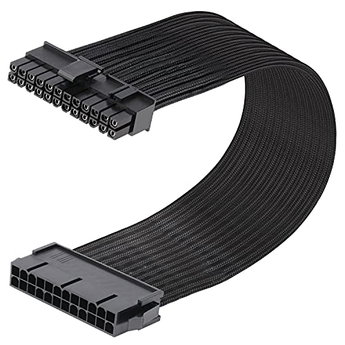 J&D ATX 24 Pin PSU Sleeved Cable, 12 inch