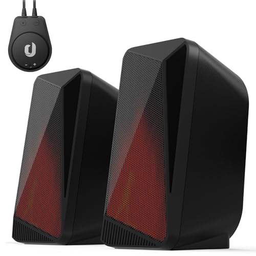 Jeecoo M40 Bluetooth Computer Speakers - Enhanced Stereo Sound, RGB Pulsing & Led Flame