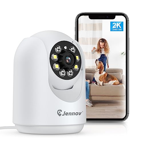 Jennov 2K Home Security Camera - Crystal Clear Video, Night Vision, Auto Tracking