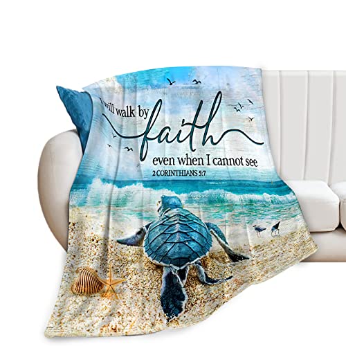Jinflower Sea Turtle Throw Blanket