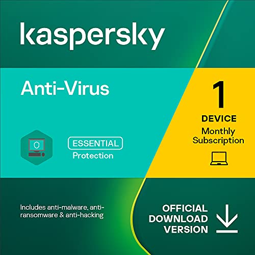 Kaspersky Anti-Virus 2023 | 1 Device | 1 Month | PC | Amazon Subscription - Monthly Auto-Renewal