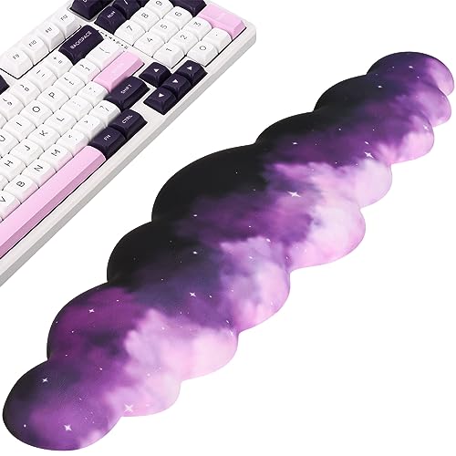 Keyboard Cloud Wrist Rest for Computer, Keyboard High Density Memory Foam Wrist Pad with Non-Slip Base Keyboard Pad for Typing Pain Relief Keyboard Hand Rest for Laptop/Computer(Star Purple)