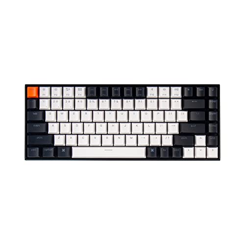 Keychron K2 75% Layout Hot-swappable Bluetooth Wireless/USB Wired Mechanical Keyboard with Gateron G Pro Blue Switch/Double-Shot Keycaps/RGB Backlit 84 Keys Computer Keyboad for Mac Windows Version 2