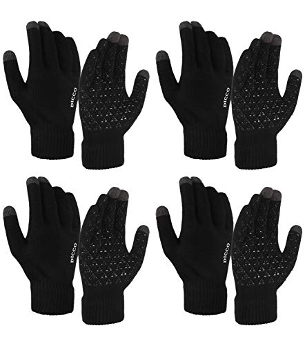 Knit Gloves with Touchscreen Fingers - Anti-Slip Warm Gloves