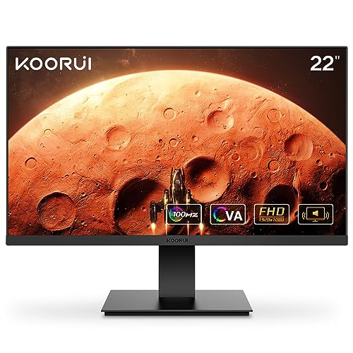 KOORUI 21.5 Inch Gaming Monitor FHD 1080P/Full HD 100HZ PC Monitor