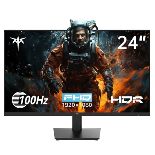 KTC 24 Inch 1080P Full HD Computer Monitor, 100Hz HDR10 Frameless Gaming Monitor with Freesync, HDMI & VGA Ports PC Monitor for Working, VESA, Tilt Adjustable, Eye Care, H24V13