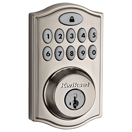 Kwikset 99140-023 SmartCode 914 Traditional Smart Lock Keypad Electronic Deadbolt Door Lock With SmartKey Security and Z-Wave Plus, Satin Nickel