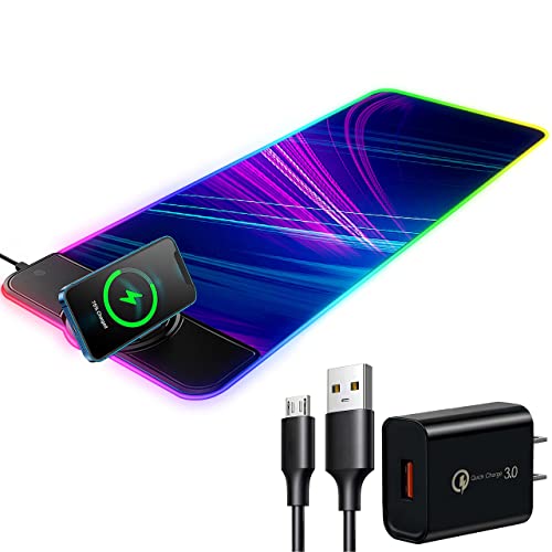 Large Gaming Mouse Pad with Wireless Charging