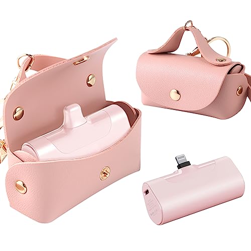 Leayjeen Case Compatible with iWALK/Charmast/Abnoys/VEGER/Taegila Portable Charger 3350mAh, 4500mAh, 4800mAh, Ultra-Compact Mini Cute Power Bank Carrying Case -Pink (Case Only)