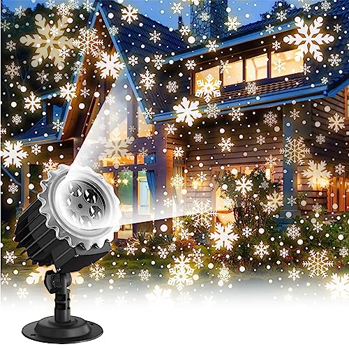 LED Snowflake Projector Lights for Christmas Decorations