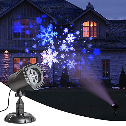 LED White Blue Rotating Snowflake Projector Light