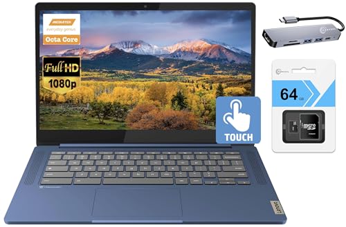 Lenovo Chromebook Laptop (2023) - 14" FHD Touchscreen Slim 3
