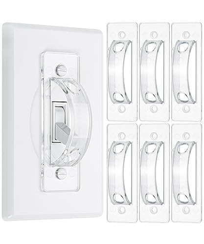 Light Switch Guard Cover, Clear, 6 Pack