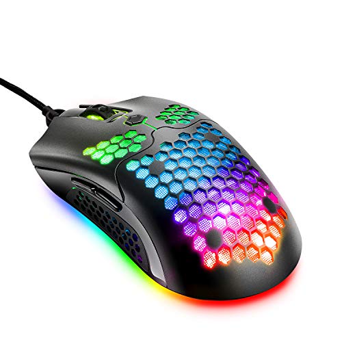 Lightweight Gaming Mouse with RGB Backlit and Programmable Buttons