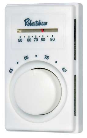 Line Voltage Thermostat, Heat Only, White