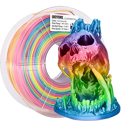 LOCYFENS Silk PLA Filament - Multicolor 3D Printer Filament Rainbow PLA