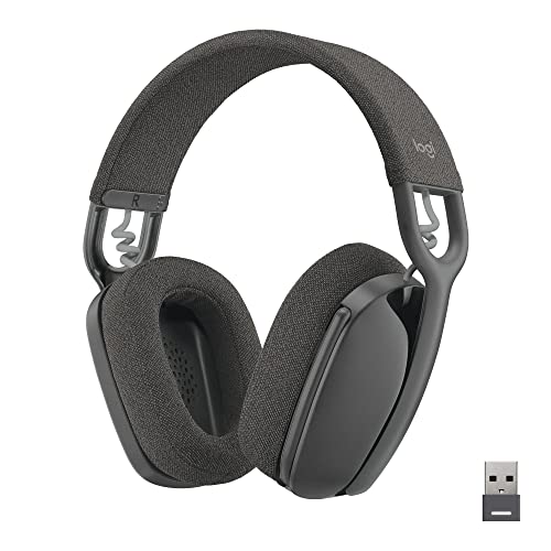 Logitech Zone Vibe 125 Wireless Headphones with Noise-Canceling Microphone, Bluetooth, USB-A Receiver; Works with Zoom, Google Voice/Meet, Mac/PC - Graphite