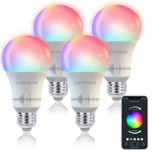LUMIMAN WiFi Smart Light Bulbs - Color-changing LEDs with Voice Control and Grouping