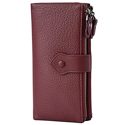 Luxurious Soft Leather RFID Blocking Wallet with Double Zipper Pocket