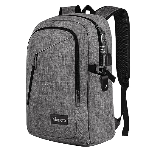 Mancro 17.3 Inch Laptop Backpack with USB Charging Port